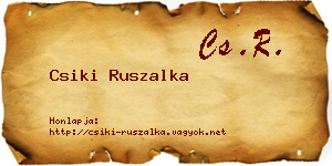Csiki Ruszalka névjegykártya